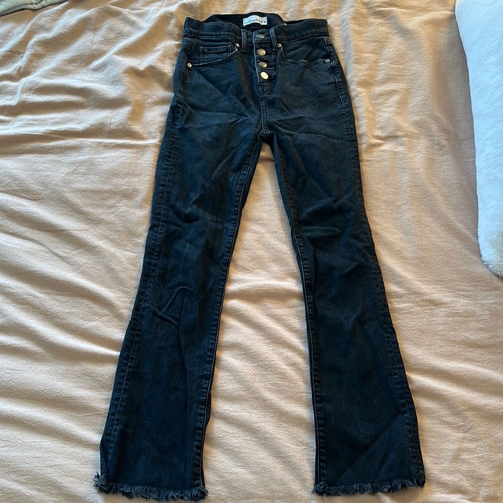 Flare crop black jeans